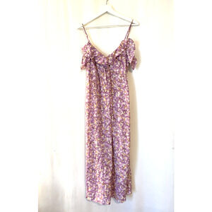 H&M Dress Large Maxi Long Floral Aline Ruffles Boho